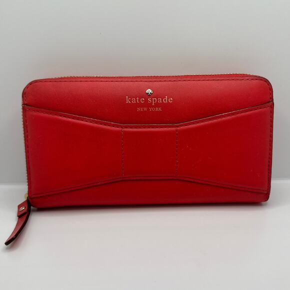KATE SPADE New York Red Neda Bridge Place Zip Around Wallet - Picture 10 of 10